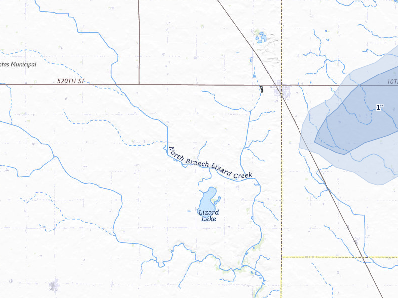 NEXRAD radar-signature map of the hail over Gilmore City, IA