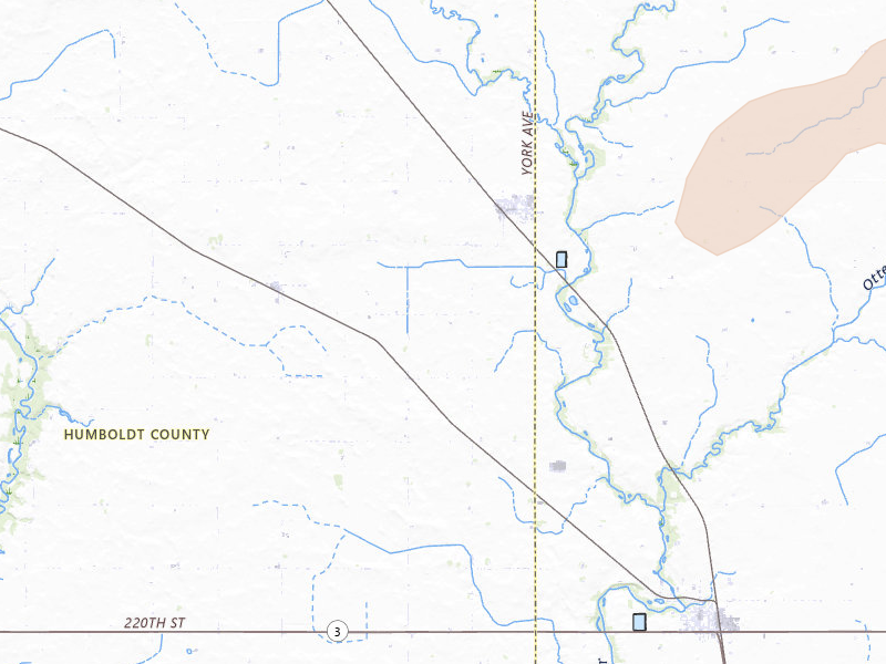 Radar-estimated hail-size map of the storm over Goldfield, IA on Jul 1, 2026
