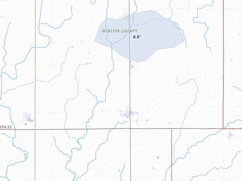 NEXRAD radar-signature map of the hail storm over Gowrie, IA on May 15, 2026