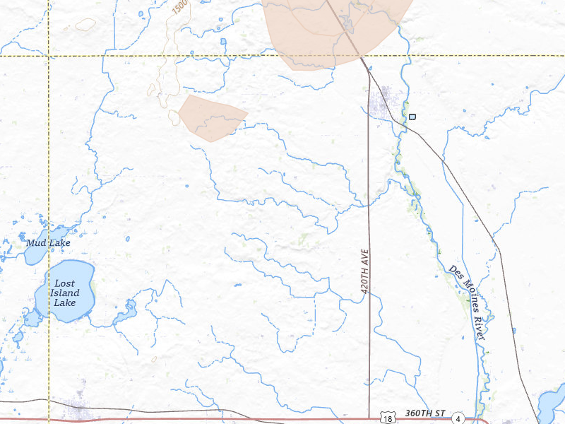 Radar-estimated hail-size map of the storm over Graettinger, IA on Jun 29, 2026