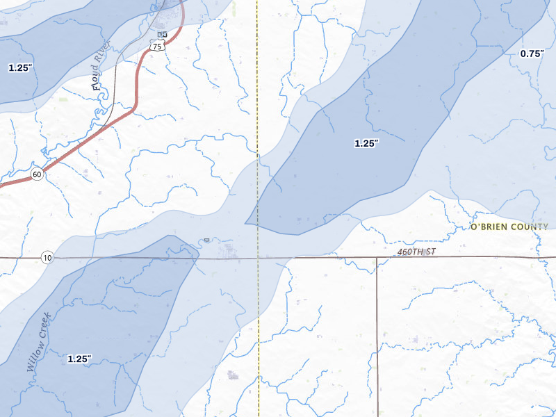 NEXRAD radar-signature map of the hail storm over Granville, IA on Jun 29, 2026