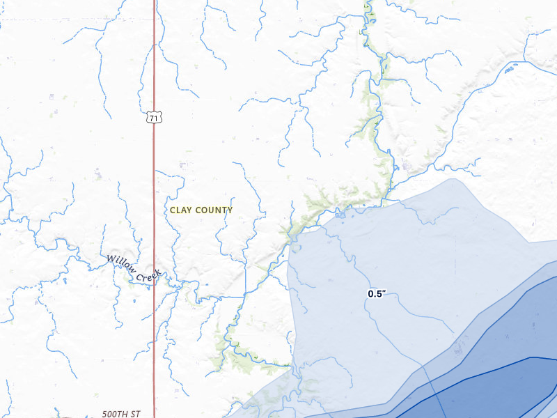 NEXRAD radar-signature map of the hail storm over Greenville, IA on Jun 28, 2026