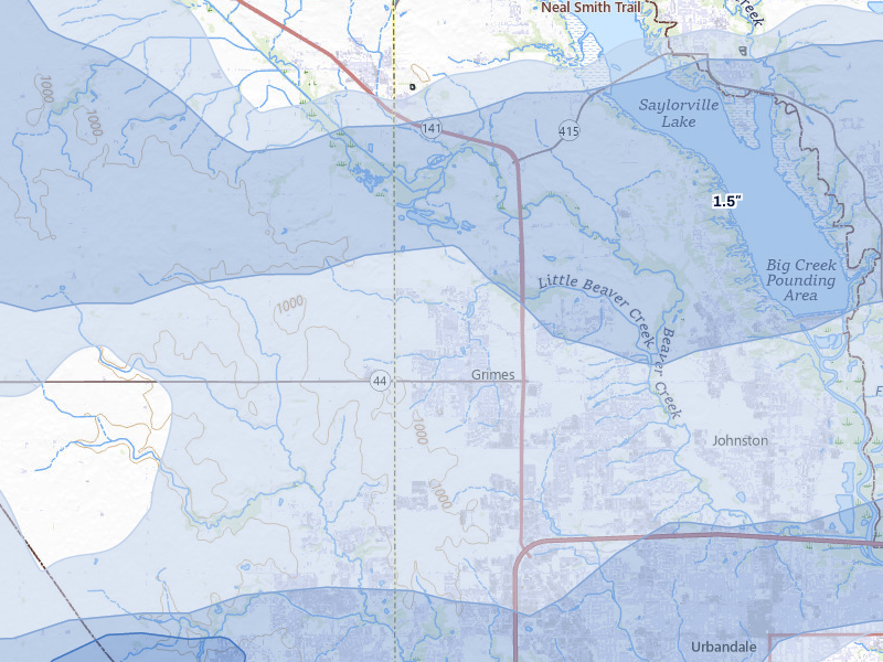 NEXRAD radar-signature map of the hail storm over Grimes, IA on Mar 30, 2026