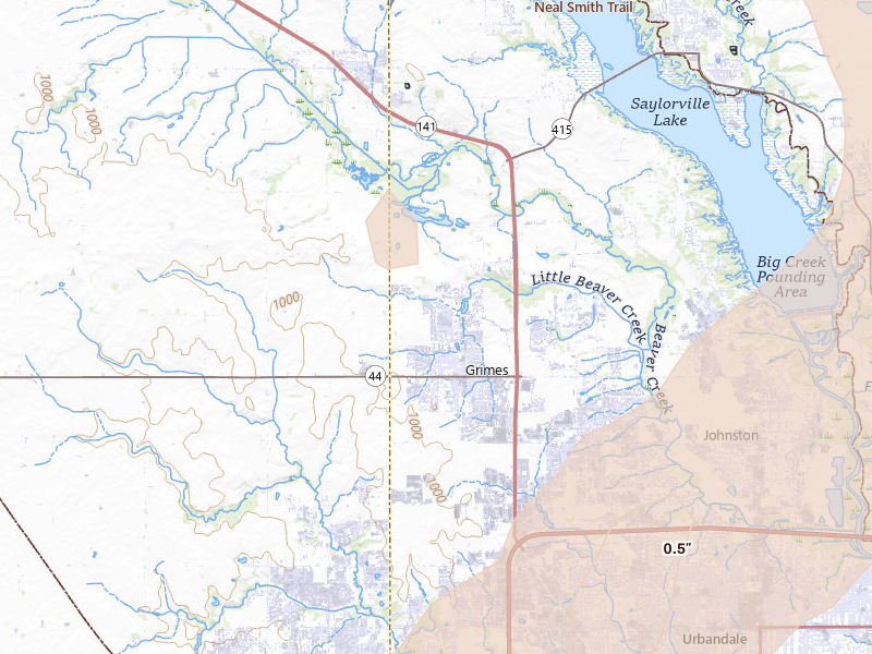 Radar-estimated hail-size map of the storm over Grimes, IA on Jun 11, 2026