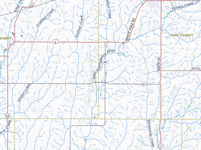 Radar-estimated hail-size map of the storm over Griswold, IA on Mar 5, 2026