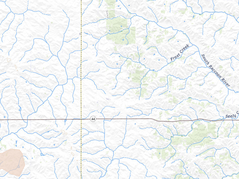 Radar-estimated hail-size map of the storm over Guthrie Center, IA on May 15, 2026