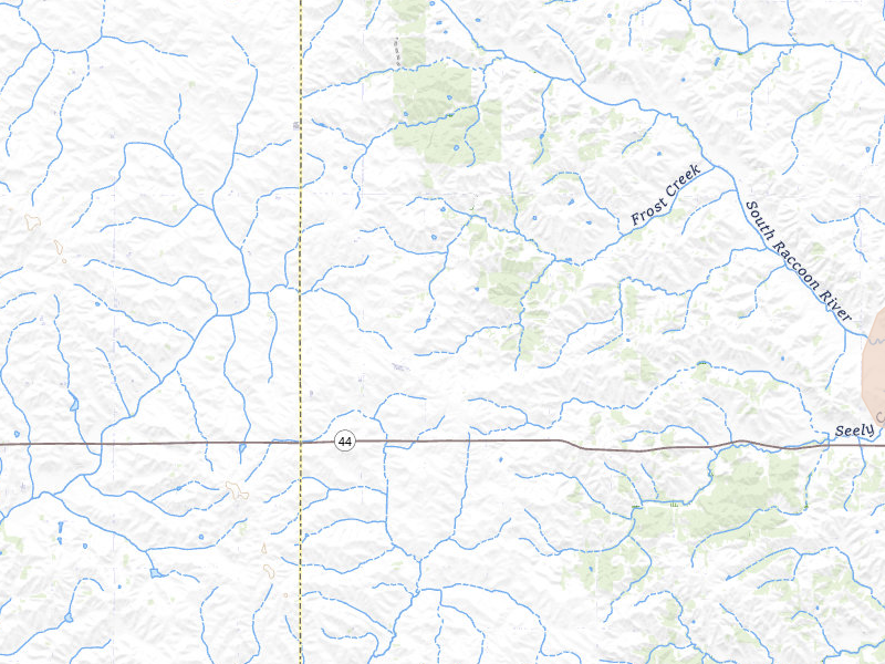 Radar-estimated hail-size map of the storm over Guthrie Center, IA on Jun 11, 2026