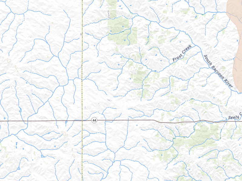 Radar-estimated hail-size map of the storm over Guthrie Center, IA on Jul 4, 2026