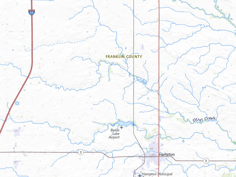 Radar-estimated hail-size map of the storm over Hampton, IA