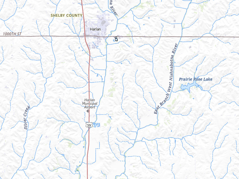Radar-estimated hail-size map of the storm over Harlan, IA on Mar 30, 2026