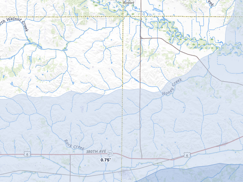 NEXRAD radar-signature map of the hail storm over Hartwick, IA on Mar 30, 2026
