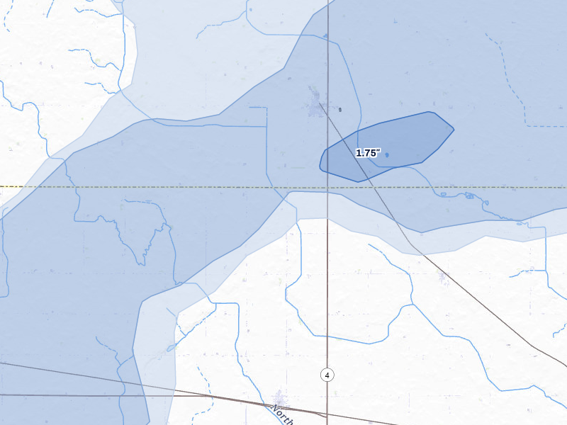 NEXRAD radar-signature map of the hail storm over Havelock, IA on Jun 28, 2026
