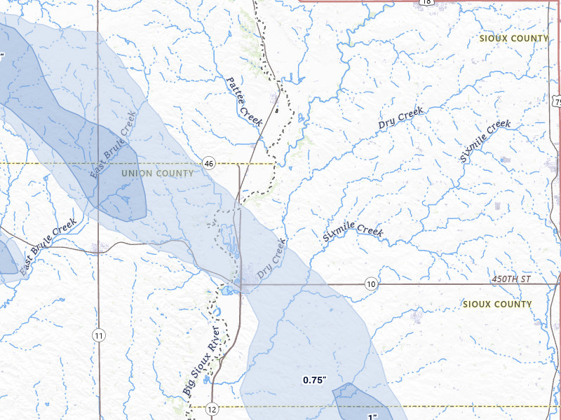 NEXRAD radar-signature map of the hail storm over Hawarden, IA on Jul 25, 2026