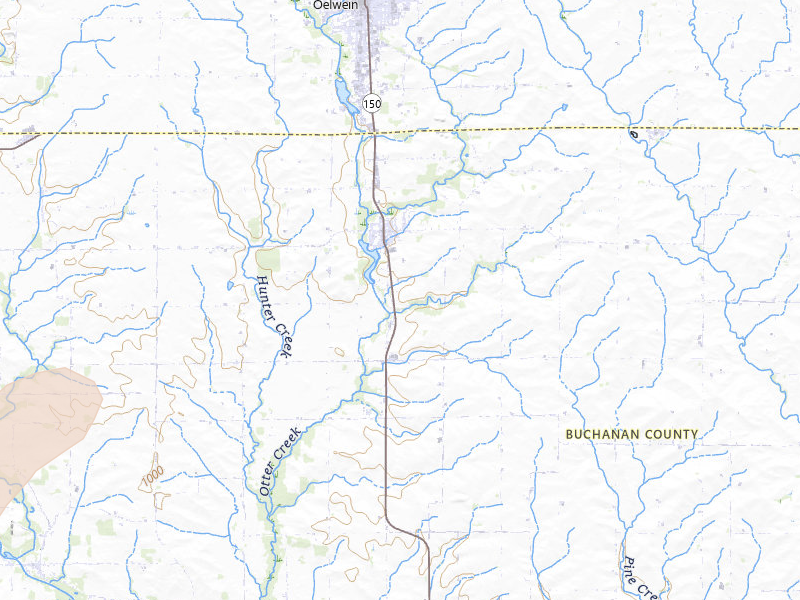 Radar-estimated hail-size map of the storm over Hazleton, IA on Jun 10, 2026