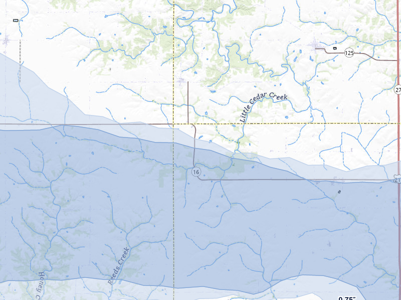NEXRAD radar-signature map of the hail storm over Hillsboro, IA on May 4, 2026