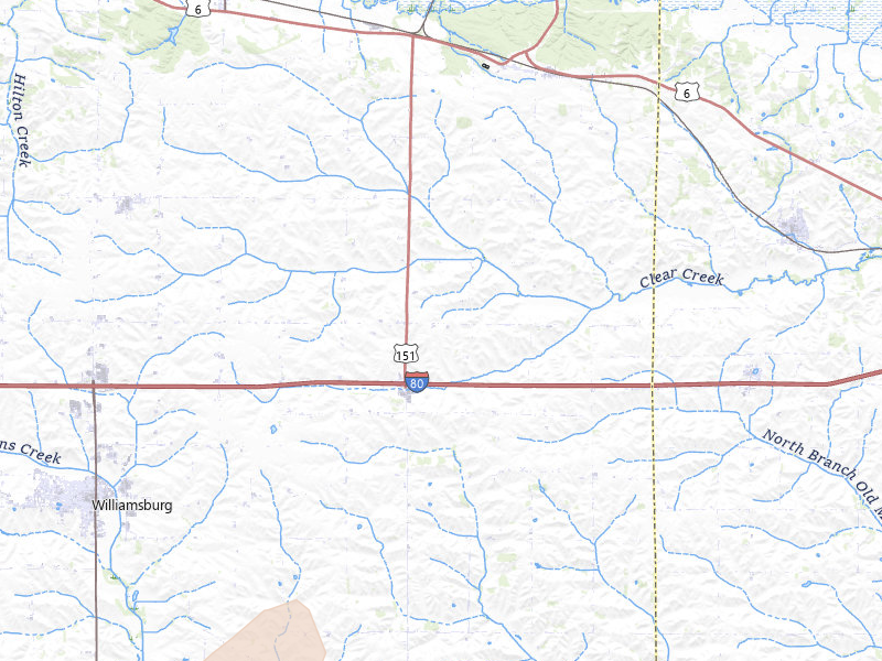 Radar-estimated hail-size map of the storm over Homestead, IA on Apr 17, 2026