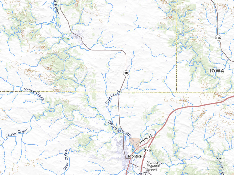 Radar-estimated hail-size map of the storm over Hopkinton, IA on Aug 11, 2026