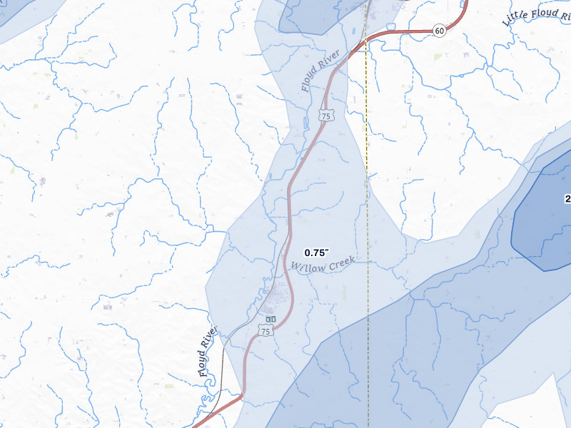 NEXRAD radar-signature map of the hail storm over Hospers, IA on May 17, 2026