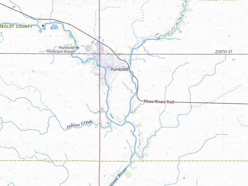 Radar-estimated hail-size map of the storm over Humboldt, IA on Apr 23, 2026