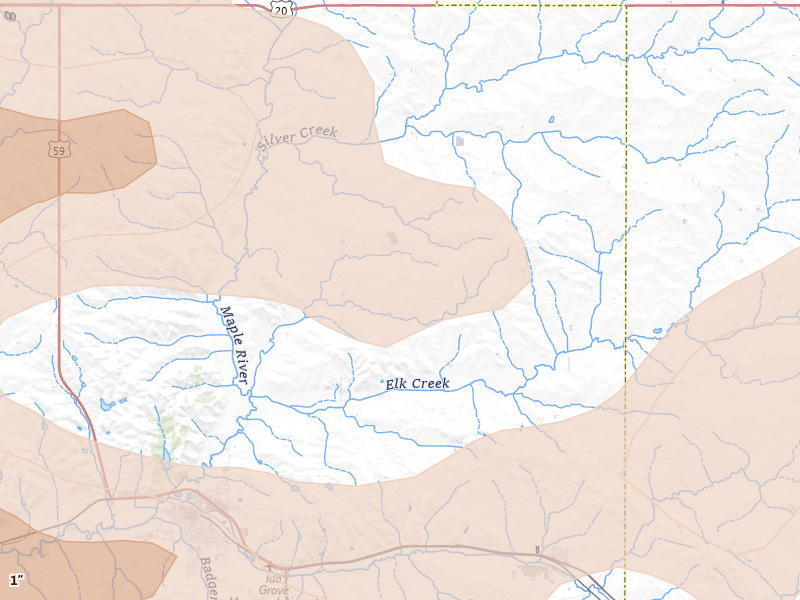 Radar-estimated hail-size map of the storm over Ida Grove, IA on May 15, 2026