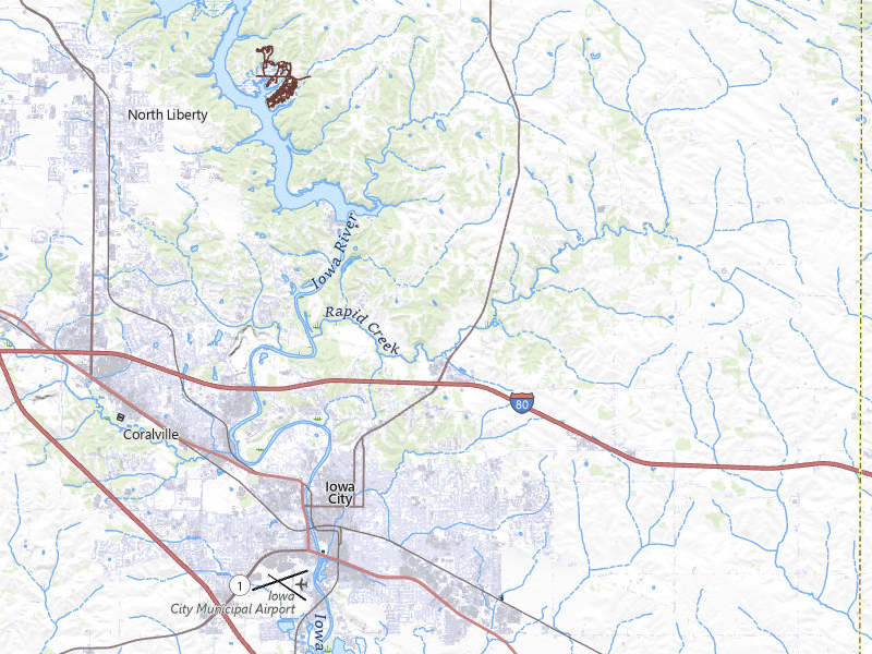 NEXRAD radar-signature map of the hail storm over Iowa City, IA on Jul 8, 2026