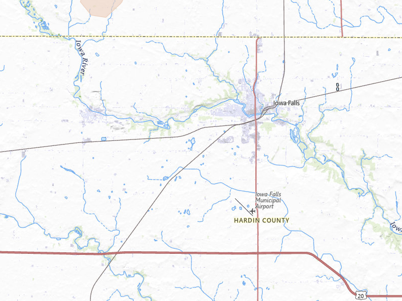 Radar-estimated hail-size map of the storm over Iowa Falls, IA on Jul 1, 2026