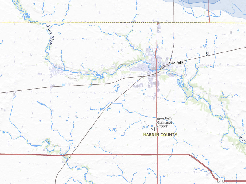 NEXRAD radar-signature map of the hail storm over Iowa Falls, IA on Jul 8, 2026