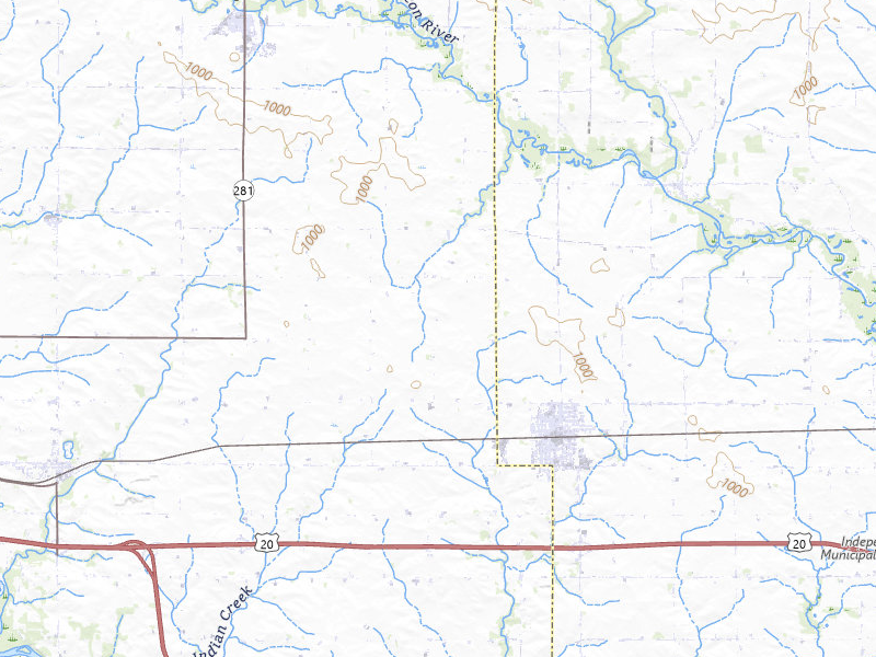 Radar-estimated hail-size map of the storm over Jesup, IA on Jun 28, 2026