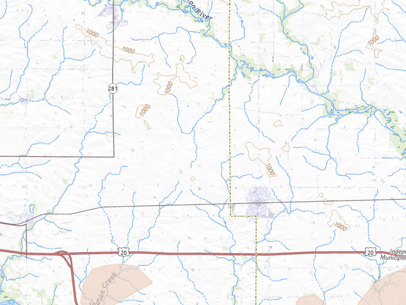Radar-estimated hail-size map of the storm over Jesup, IA on Jul 2, 2026