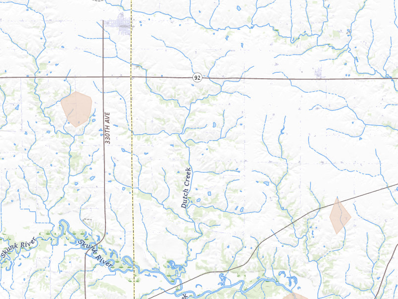 Radar-estimated hail-size map of the storm over Keota, IA on Apr 23, 2026