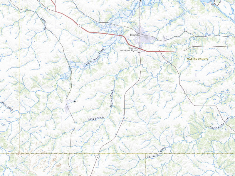 NEXRAD radar-signature map of the hail storm over Knoxville, IA on Sep 8, 2026