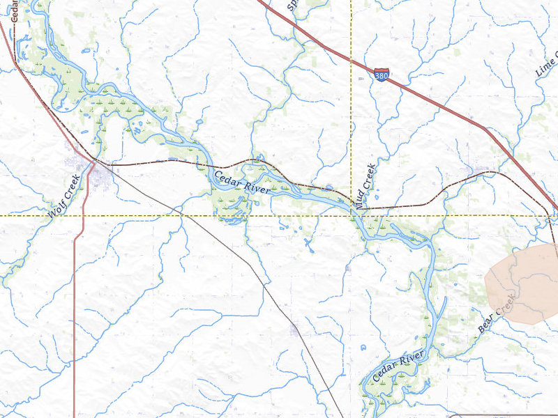 Radar-estimated hail-size map of the storm over La Porte City, IA on Apr 17, 2026