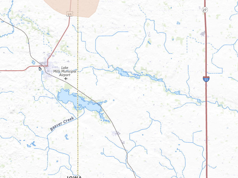 Radar-estimated hail-size map of the storm over Lake Mills, IA on May 26, 2026