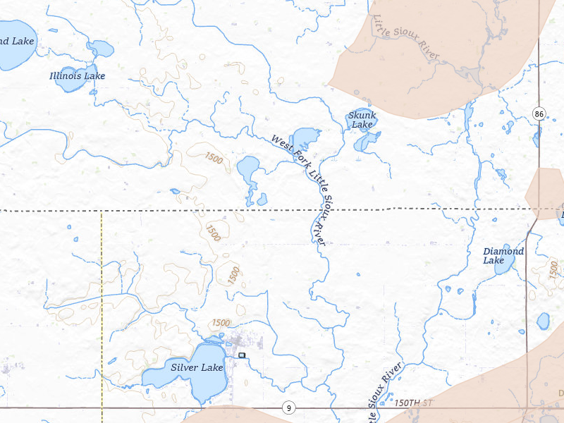Radar-estimated hail-size map of the storm over Lake Park, IA on May 17, 2026