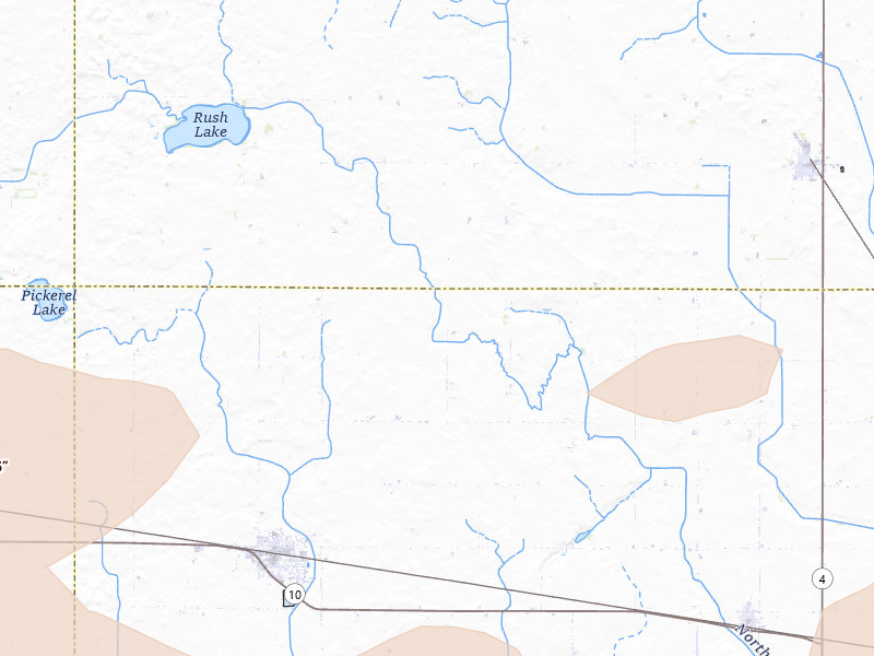 Radar-estimated hail-size map of the storm over Laurens, IA on May 15, 2026