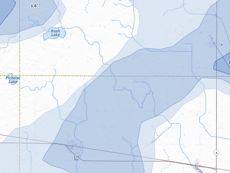 NEXRAD radar-signature map of the hail storm over Laurens, IA on Jun 28, 2026