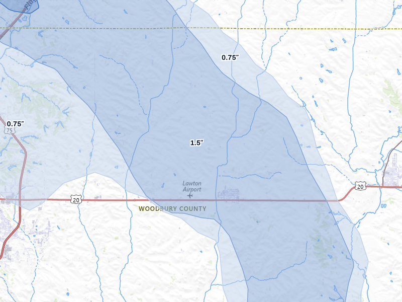 NEXRAD radar-signature map of the hail storm over Lawton, IA on May 31, 2026