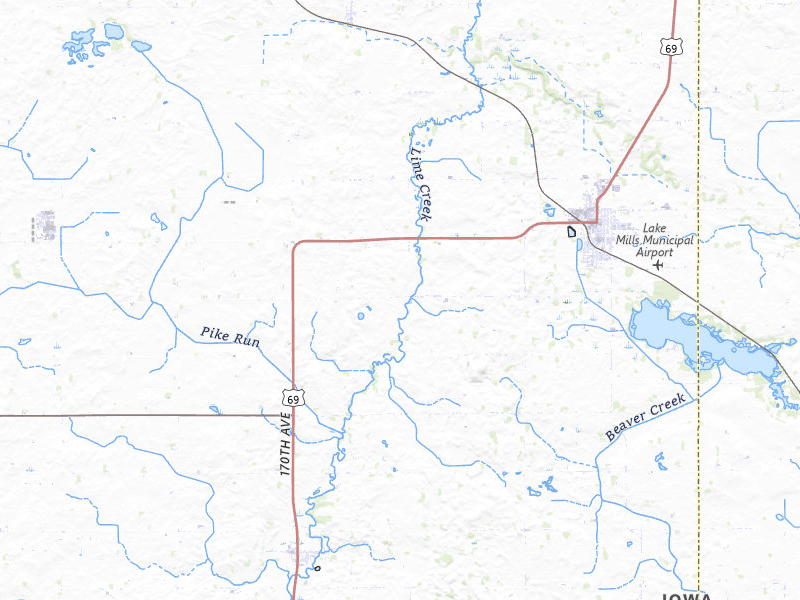 Radar-estimated hail-size map of the storm over Leland, IA on May 17, 2026