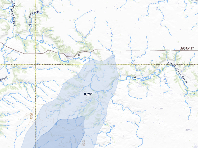 NEXRAD radar-signature map of the hail storm over Linn Grove, IA on Jun 30, 2026