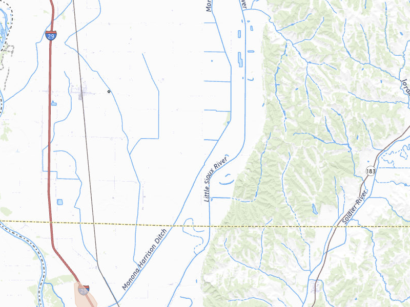 Radar-estimated hail-size map of the storm over Little Sioux, IA on May 17, 2026