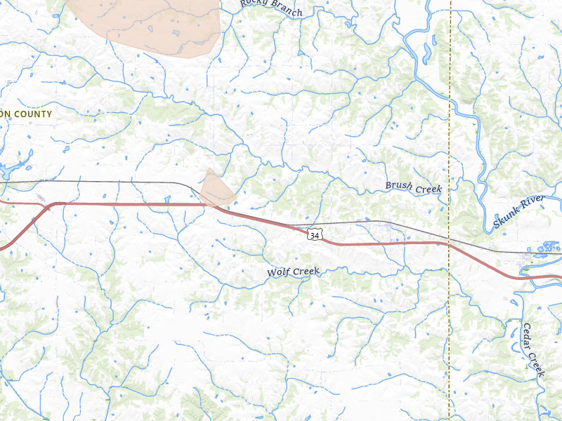 Radar-estimated hail-size map of the storm over Lockridge, IA on Jul 20, 2026