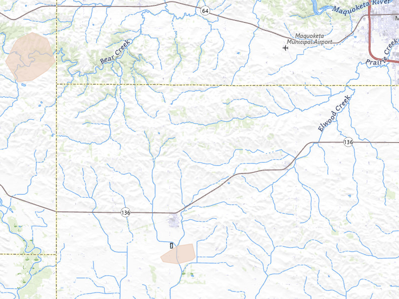 Radar-estimated hail-size map of the storm over Lost Nation, IA on Jun 11, 2026