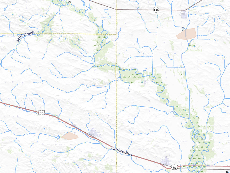 Radar-estimated hail-size map of the storm over Lowden, IA on Jun 11, 2026