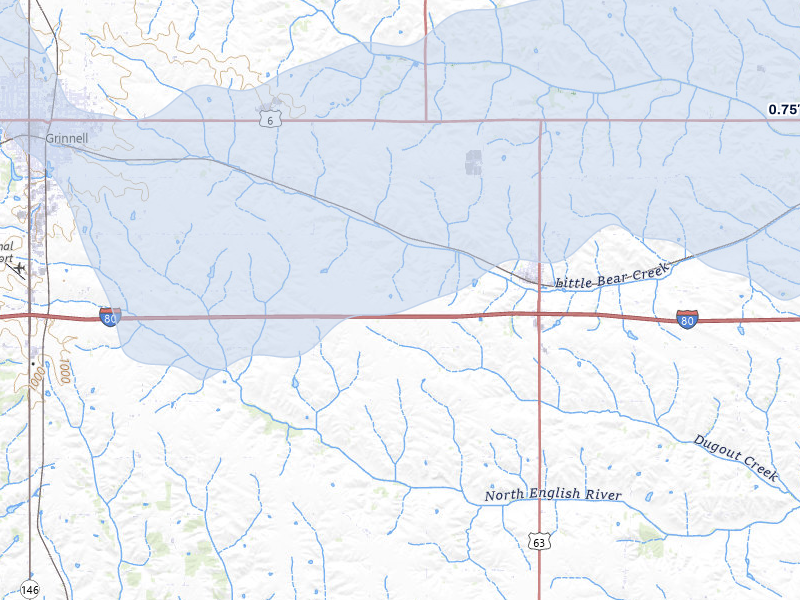 NEXRAD radar-signature map of the hail storm over Malcom, IA on Mar 30, 2026