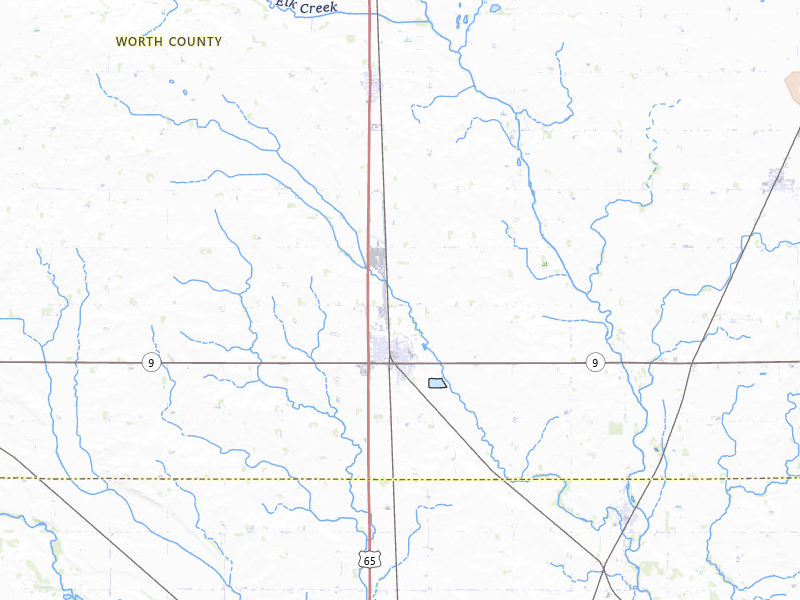 Radar-estimated hail-size map of the storm over Manly, IA on May 17, 2026