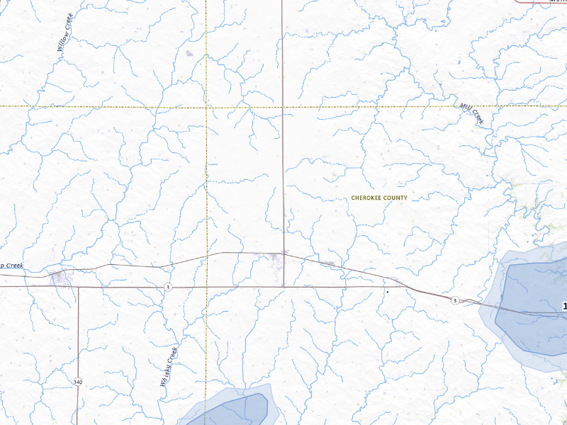 NEXRAD radar-signature map of the hail storm over Marcus, IA on Sep 6, 2026