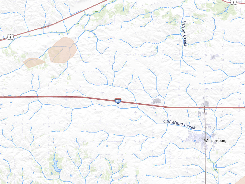 Radar-estimated hail-size map of the storm over Marengo, IA on Apr 17, 2026