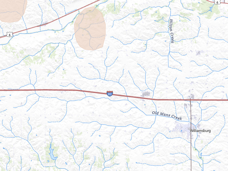 Radar-estimated hail-size map of the storm over Marengo, IA on Jun 11, 2026