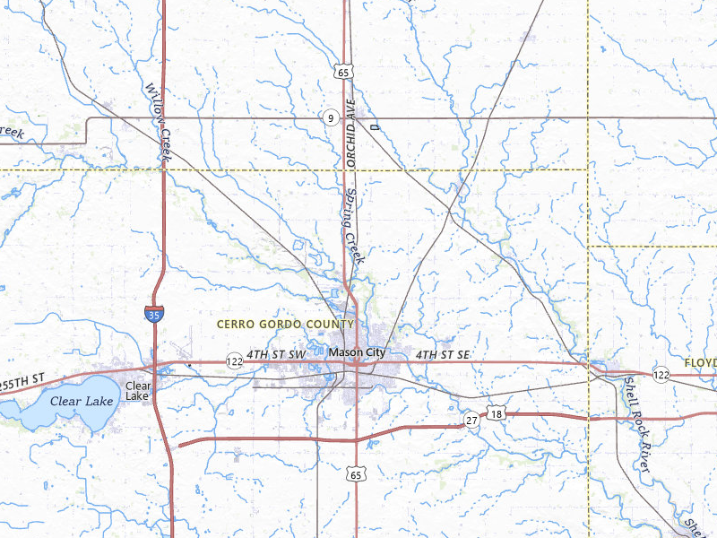 Radar-estimated hail-size map of the storm over Mason City, IA on Apr 11, 2026