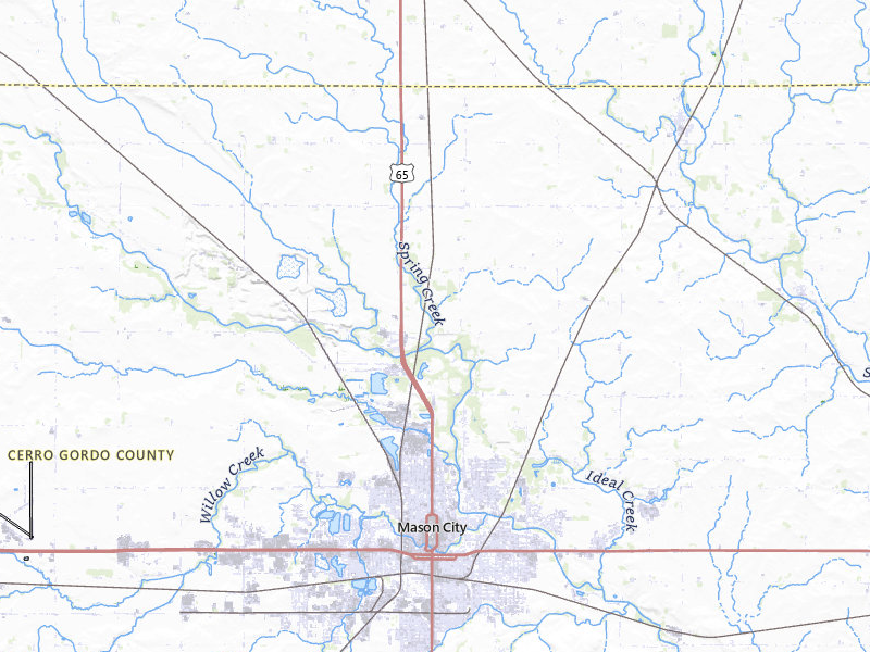 NEXRAD radar-signature map of the hail storm over Mason City, IA on May 15, 2026